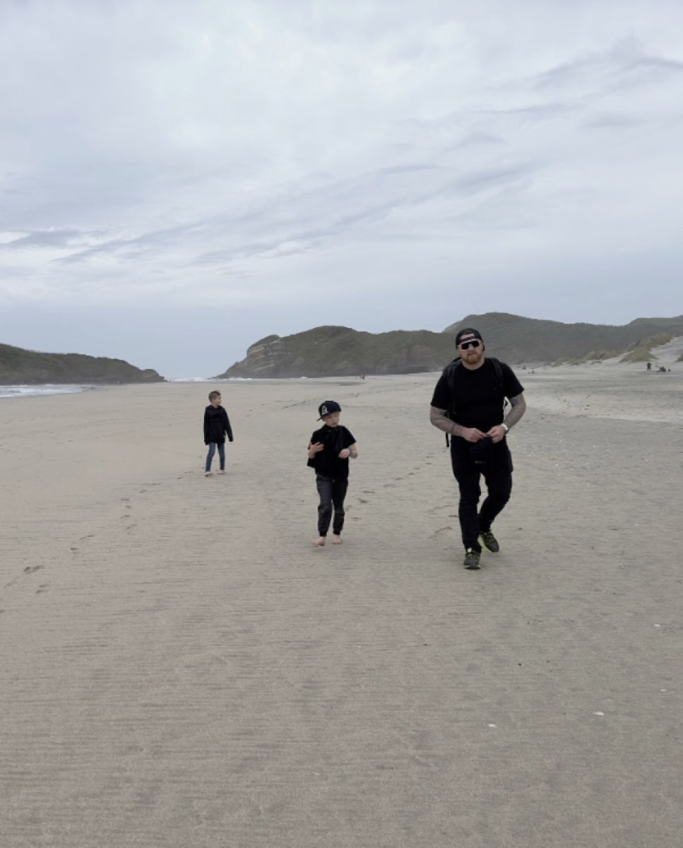 Jacob and the kids on Wharariki Beach