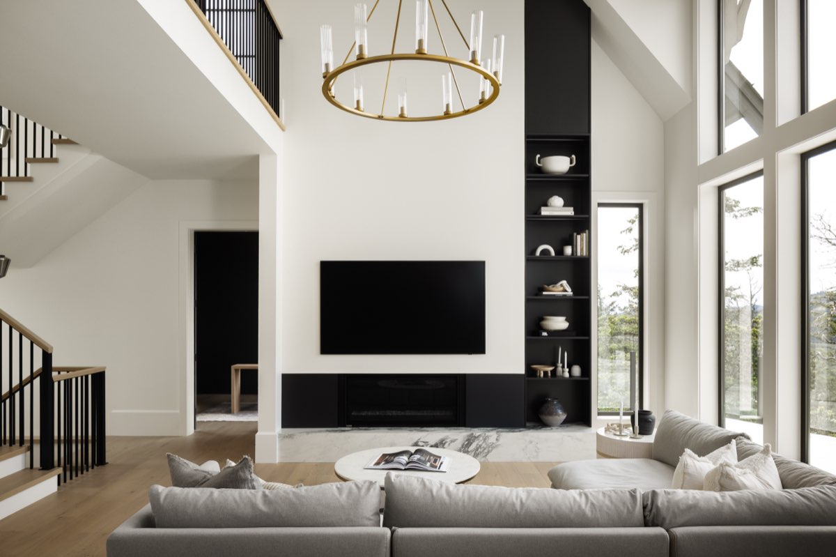 Double-height media wall