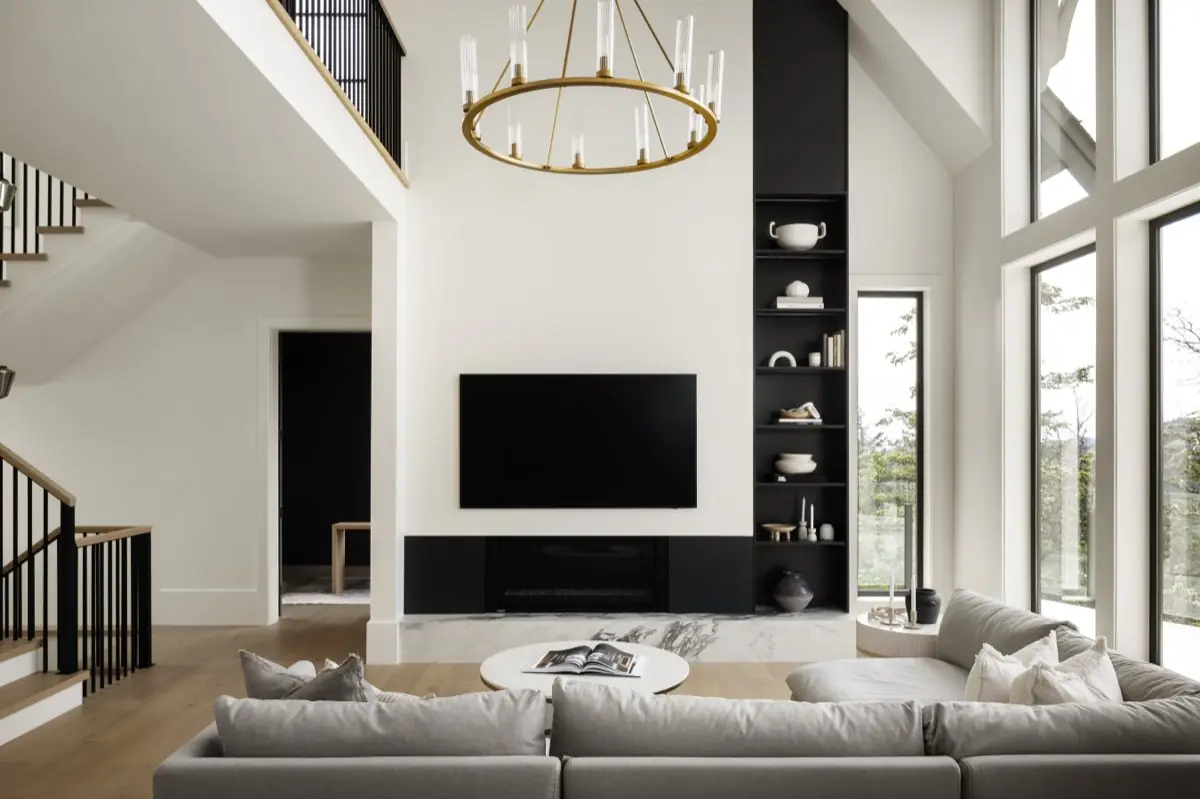 Double-height media wall