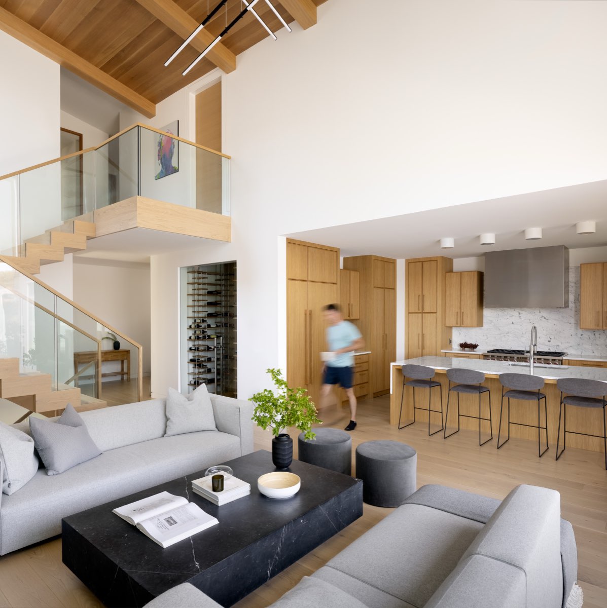 Open-plan living with oak joinery