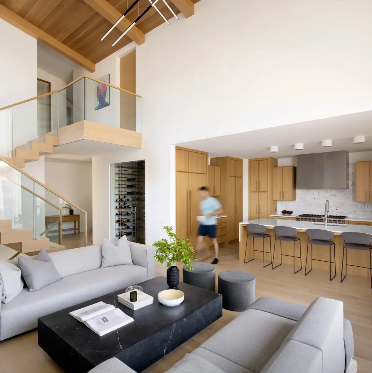 Open-plan living with oak joinery