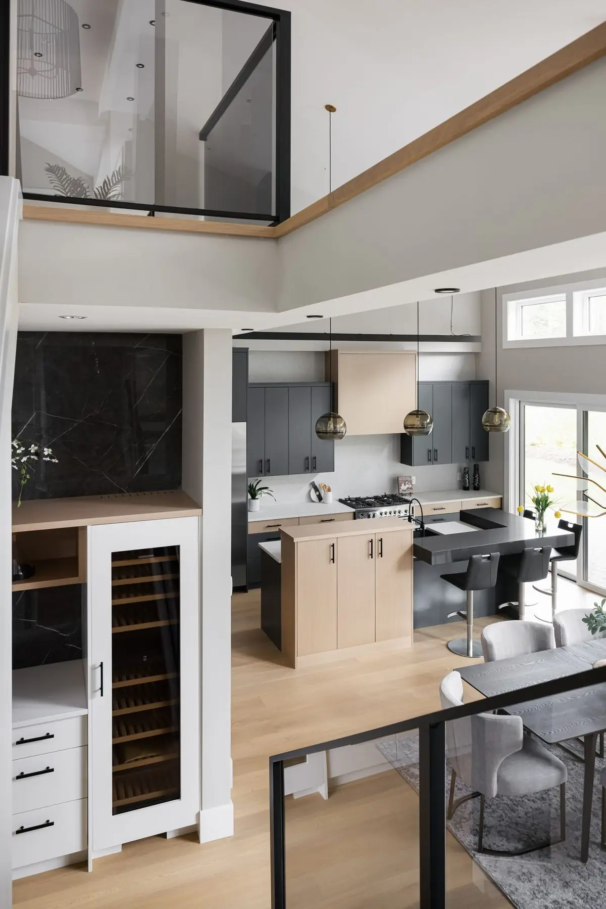 Open kitchen and wine fridge, portrait frame
