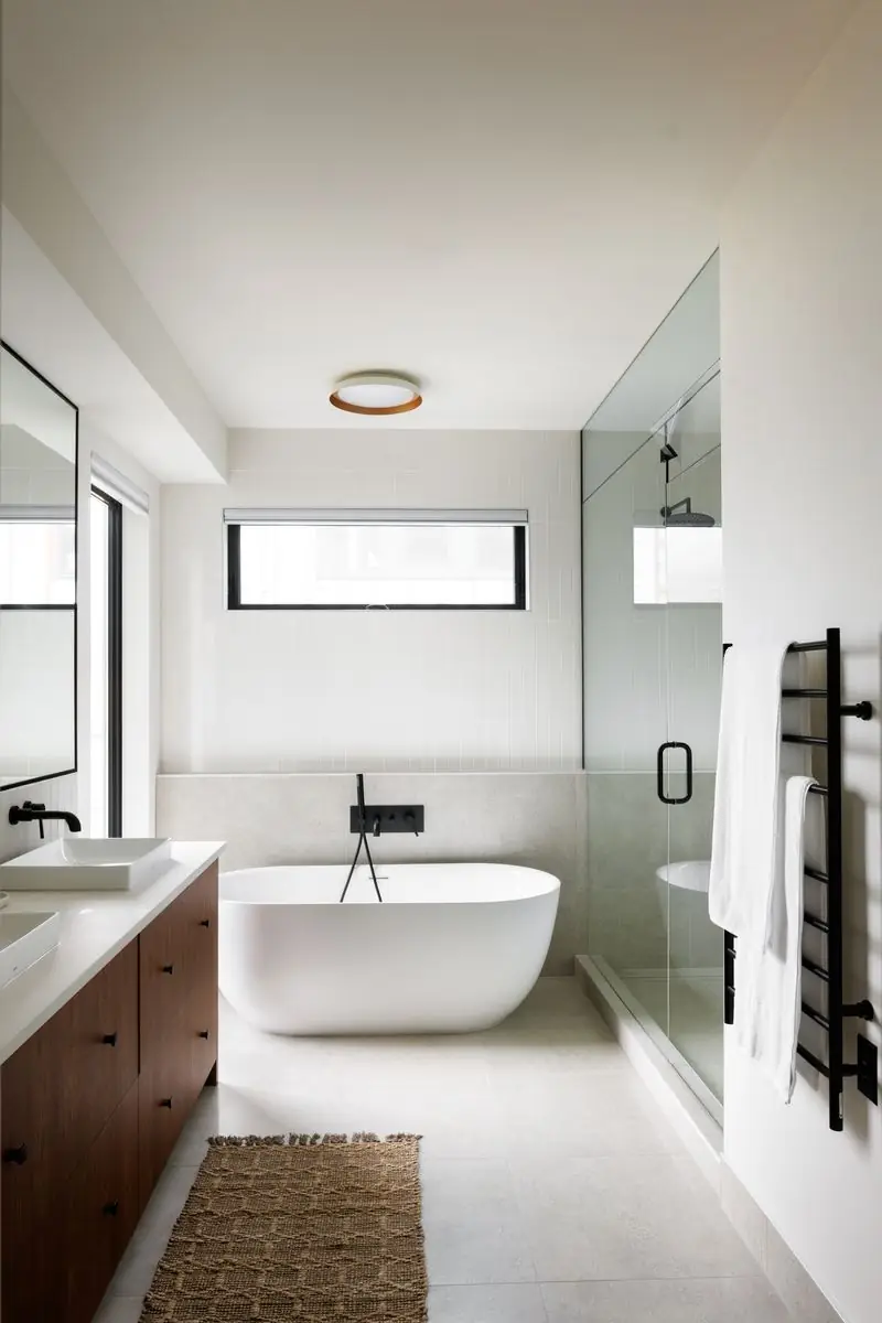 Bathroom with a freestanding tub