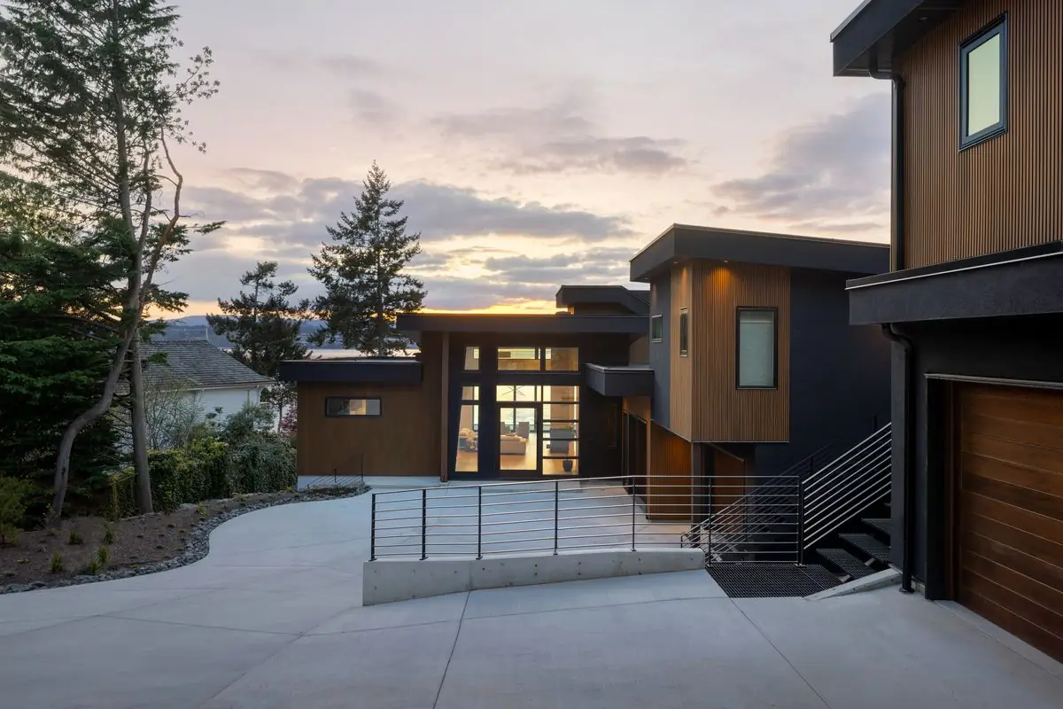 Entry court at dusk