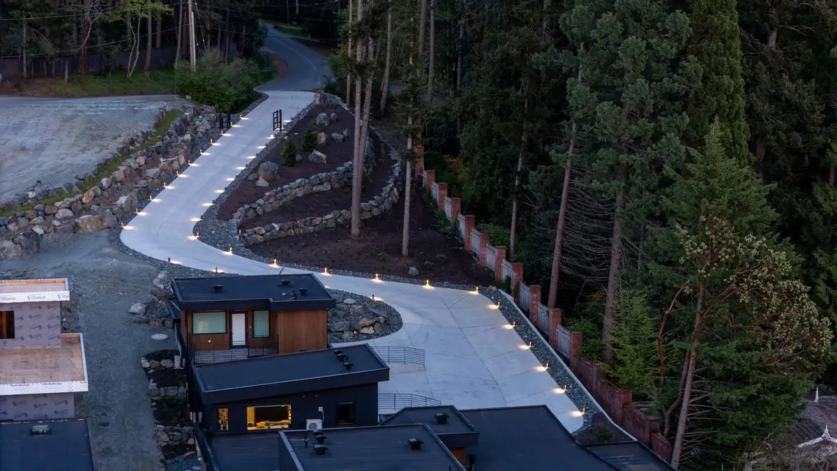 Aerial of the drive and the roof