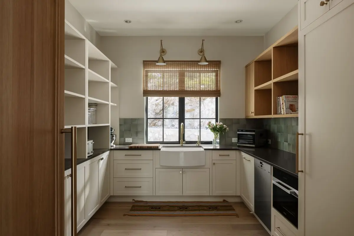Pantry with open shelves