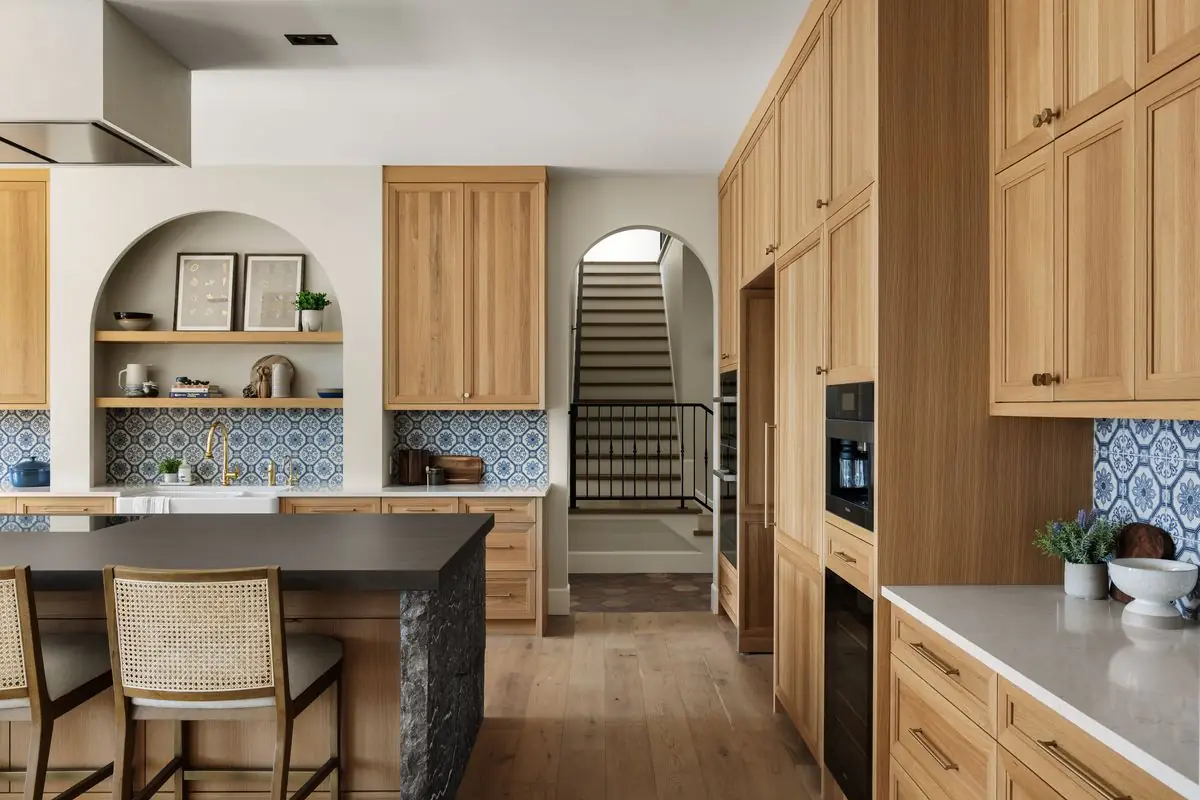 Kitchen with the stair beyond