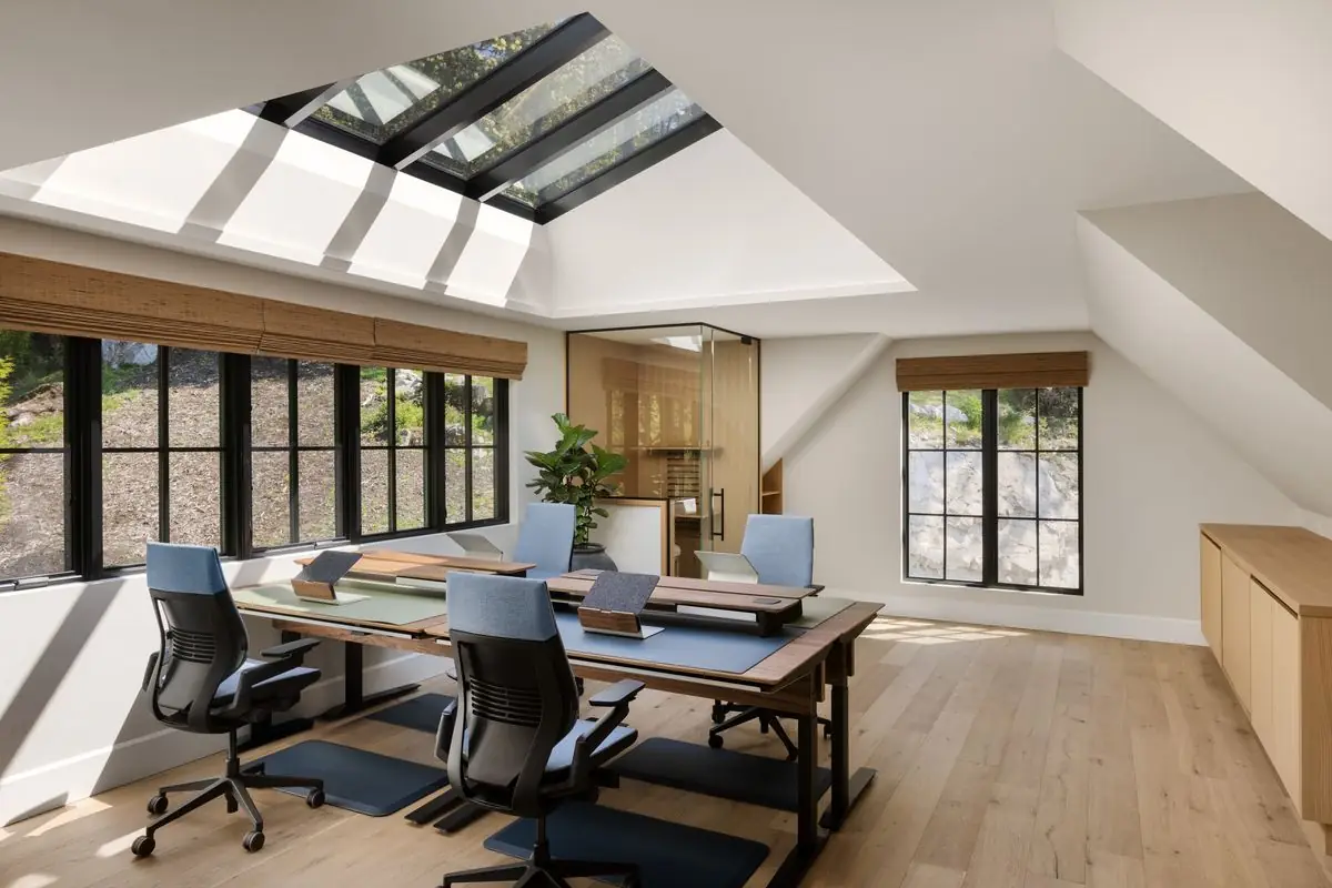 Office under skylights