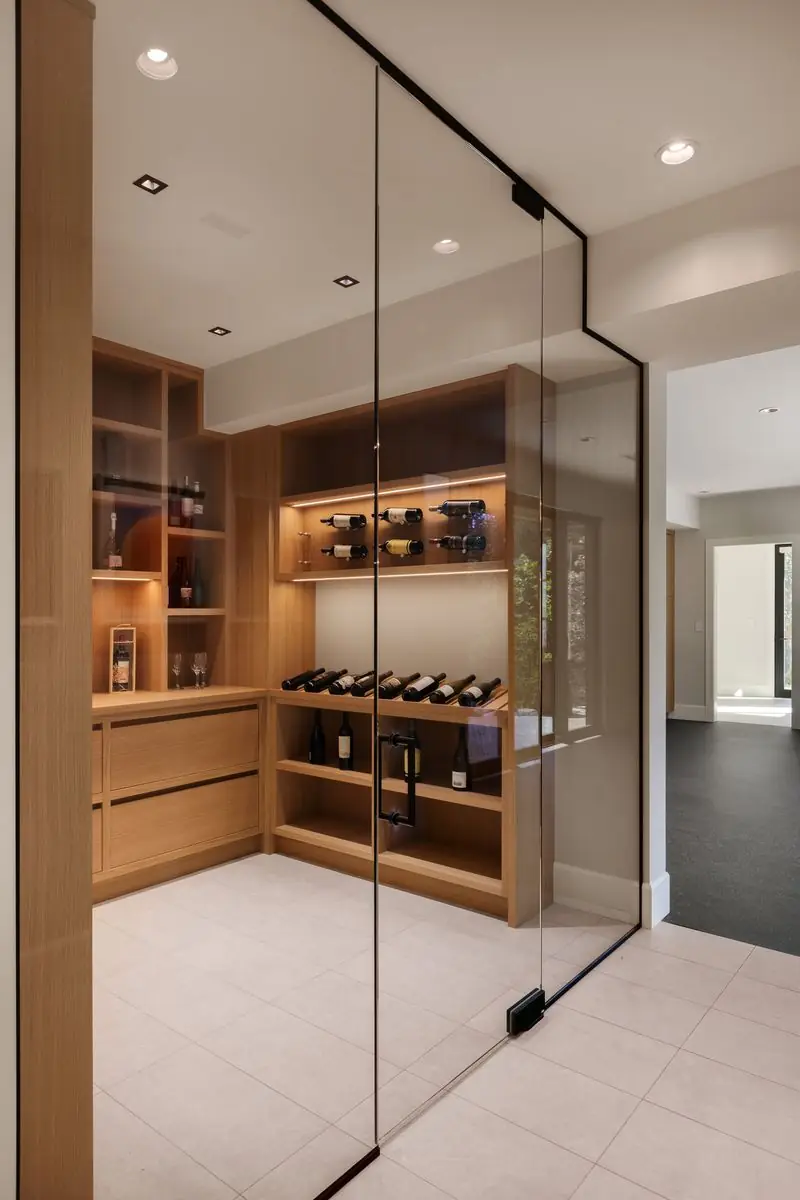 Wine room through the glass