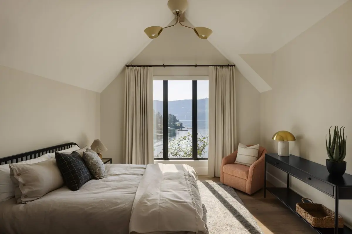 Bedroom with a view of the water
